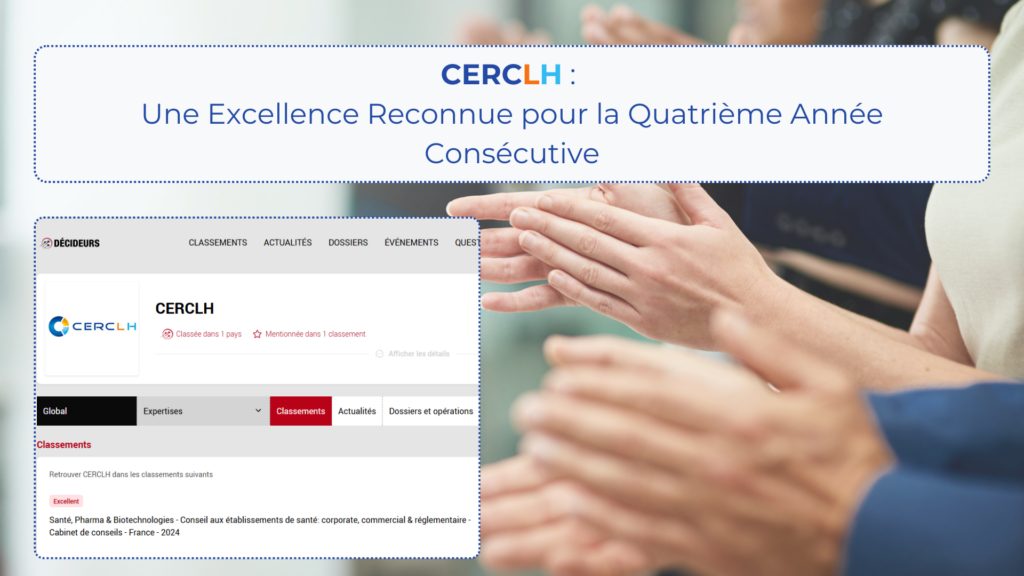 Pour la 4ème année consécutive, CERCLH est honoré de se voir attribuer le classement "Excellent" dans le prestigieux classement Leadersleague