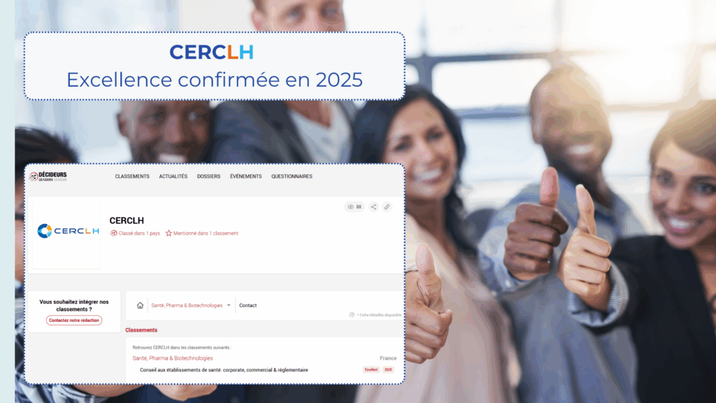 CERCLH reste "Excellent" au classement Leaders League 2025 en conseil aux établissements de santé. Expertise reconnue et proximité.