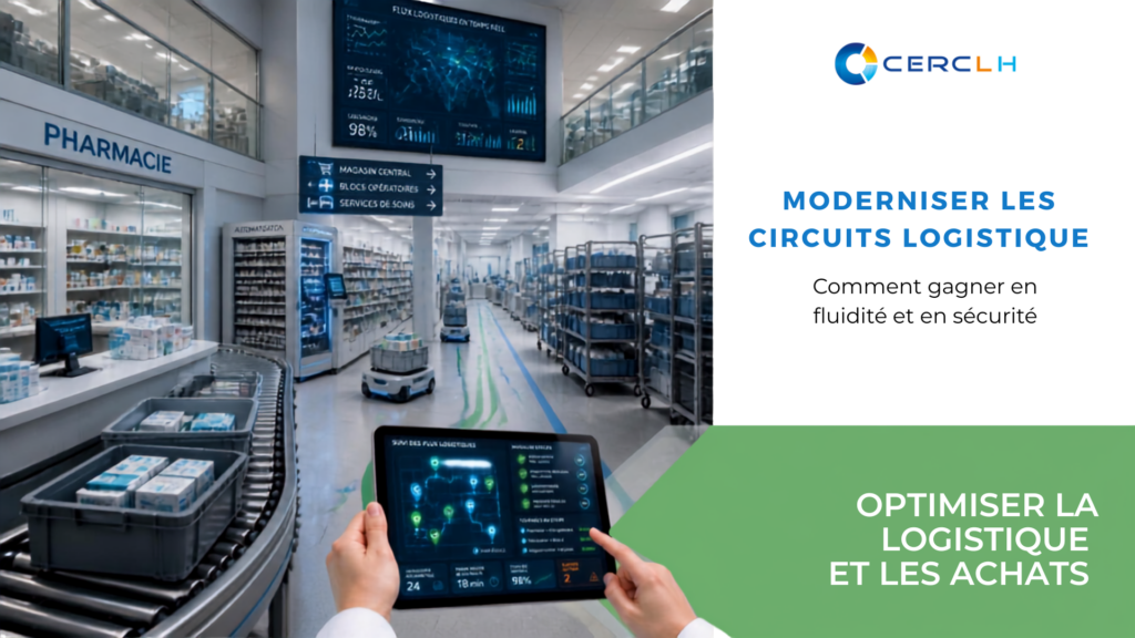 Modernisation logistique hospitalière : plateforme logistique, pharmacie hospitalière, automatisation des flux et pilotage numérique des approvisionnements.